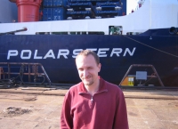 In front of R/V Polarstern in Bremerhaven. Oct. 2005